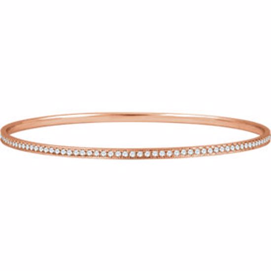 651751:60002:P 14kt Rose 1 1/2 CTW Diamond Bangle Bracelet