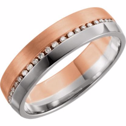 122262:6013:P 14kt Rose & White 6mm 1/3 CTW Light Brown Diamond Band Size 11