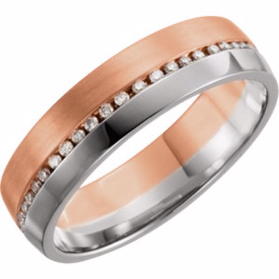122262:6013:P 14kt Rose & White 6mm 1/3 CTW Light Brown Diamond Band Size 11