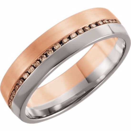 122262:6015:P 14kt Rose & White 6mm 1/3 CTW Cognac Diamond Band Size 11