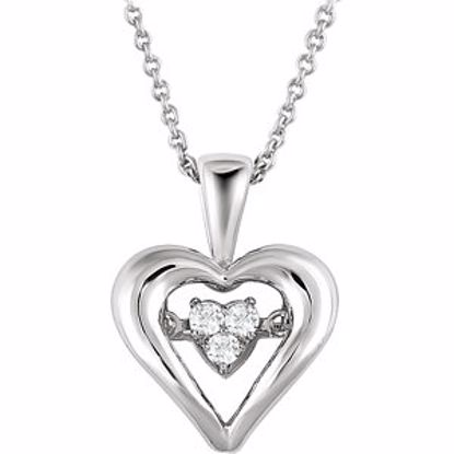 651762:60000:P Sterling Silver 1/10 CTW Diamond Heart 18" Mystara® Necklace