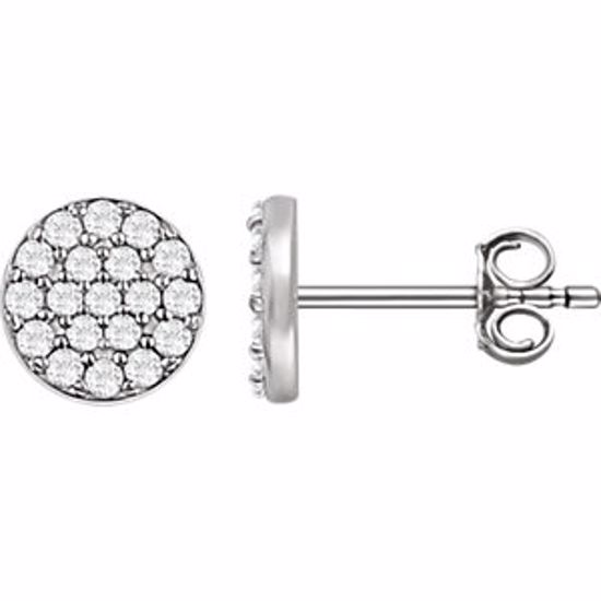 651754:60000:P 14kt White 1/3 CTW Diamond Cluster Earrings