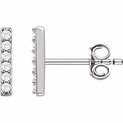 651757:60001:P 14kt White 1/10 CTW Diamond Vertical Bar Earrings