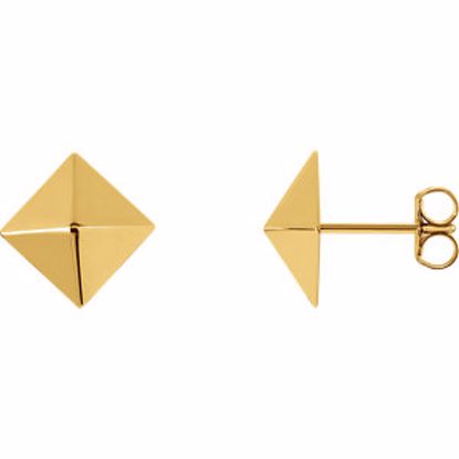 85888:104:P 18kt Yellow Pyramid Earrings