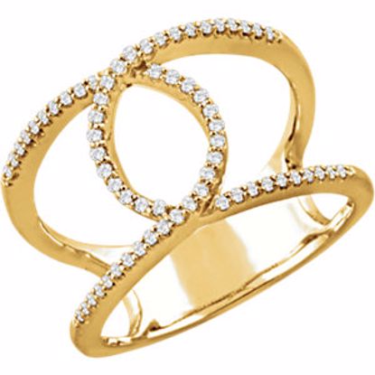 651753:60000:P 14kt Yellow 1/5 CTW Diamond Interlocking Loop Ring