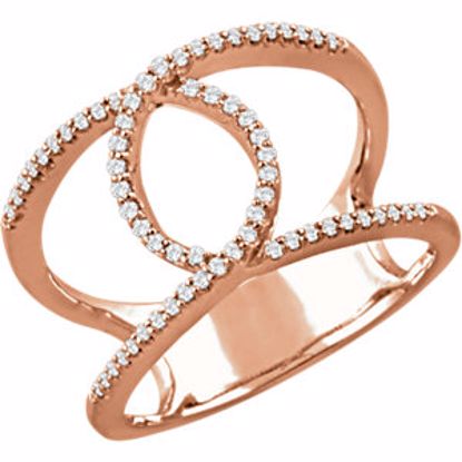 651753:60002:P 14kt Rose 1/5 CTW Diamond Interlocking Loop Ring