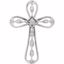 651747:60001:P 14kt White .05 CTW Diamond Cross Pendant
