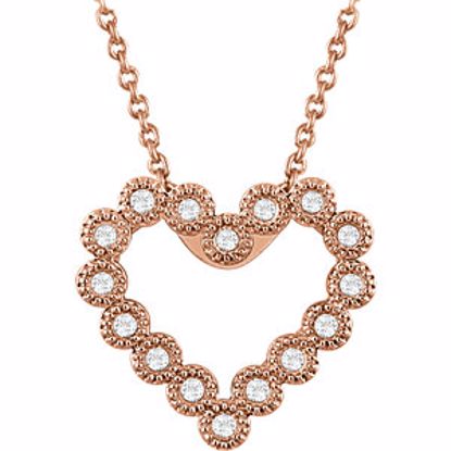 651761:60002:P 14kt Rose 1/8 CTW Diamond Heart 18" Necklace