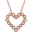 651761:60002:P 14kt Rose 1/8 CTW Diamond Heart 18" Necklace