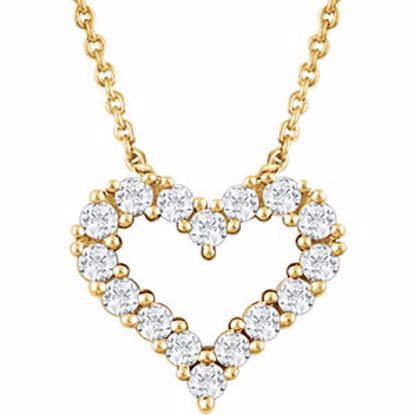 651759:60000:P 14kt Yellow 1/4 CTW Diamond Heart 18" Necklace