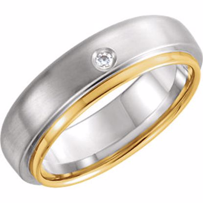 122265:6002:P 14kt White & Yellow .025 CTW Diamond 6mm Band Size 11