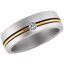 122264:6002:P 14kt White & Yellow .07 CTW Diamond 6mm Grooved Band Size 11