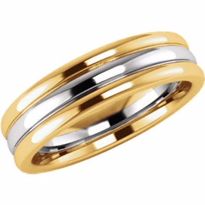 51340:2001:P 14kt Yellow & White 5mm Band Size 7