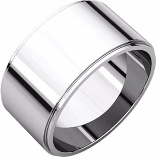 FE8.5:143492:P Sterling Silver 10mm Flat Edge Band