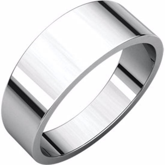 FT14.5:1633:P 10kt White 7mm Flat Tapered Band 