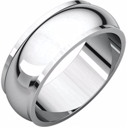 HRE10:1522:P 10kt White 7mm Half Round Edge Band