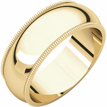 MG11:2051:P 10kt Yellow 7mm Milgrain Band