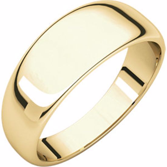 HRT12.5:1952:P 10kt Yellow 7mm Half Round Tapered Band