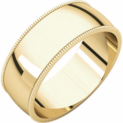 MGL10:2066:P 10kt Yellow 7mm Light Milgrain Band