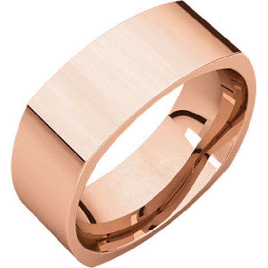 SQR14:2636:P 14kt Rose 7mm Square Comfort Fit Band