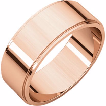 FE7.5:2419:P 14kt Rose 7mm Flat Edge Band