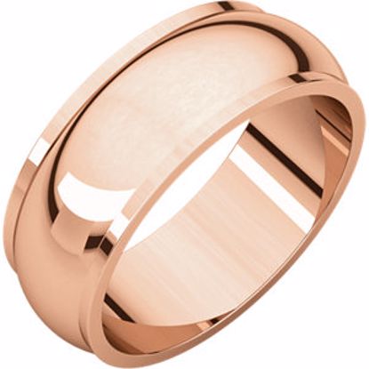 HRE8.5:2336:P 14kt Rose 7mm Half Round Edge Band