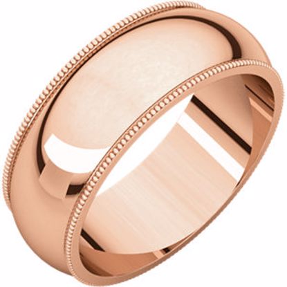 MG11:2460:P 14kt Rose 7mm Milgrain Band