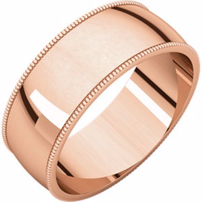 MGL8:2471:P 14kt Rose 7mm Milgrain Light Band