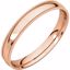 MGRL10:2543:P 14kt Rose 3mm Light Comfort Fit Milgrain Band 
