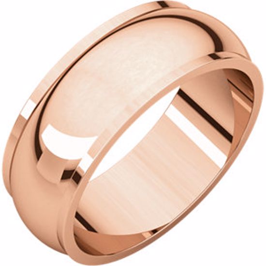 HRE10.5:2340:P 14kt Rose 7mm Half Round Edge Band
