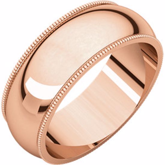 MG12.5:2463:P 14kt Rose 7mm Milgrain Band