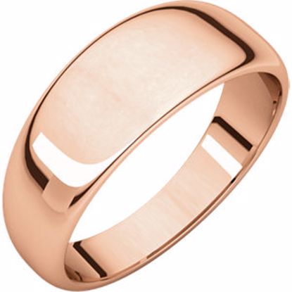 HRT14.5:2365:P 14kt Rose 7mm Half Round Tapered Band