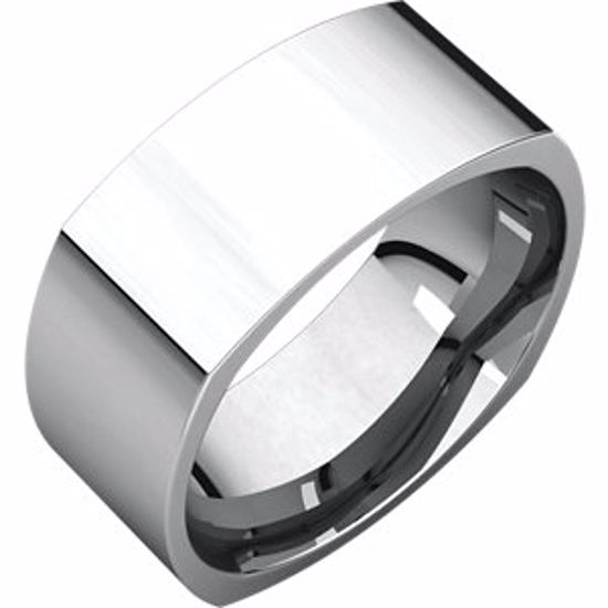 SQR13.5:1835:P 10kt White 8mm Square Comfort Fit Band