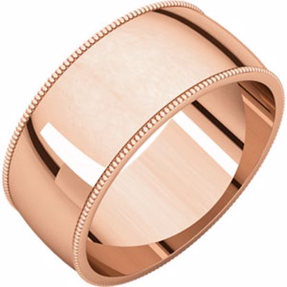MGL11.5:2495:P 14kt Rose 8mm Milgrain Light Band