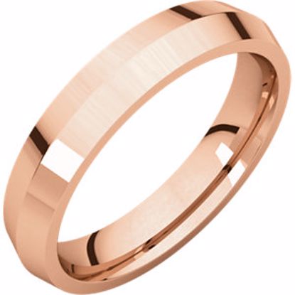 KER9:2677:P 14kt Rose 4mm Knife Edge Comfort Fit Band