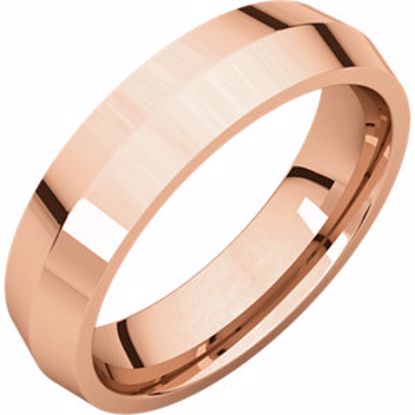 KER9:2694:P 14kt Rose 5mm Knife Edge Comfort Fit Band