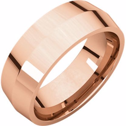 KER8:2709:P 14kt Rose 7mm Knife Edge Comfort Fit Band