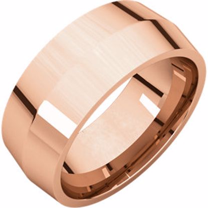 KER8:2726:P 14kt Rose 8mm Knife Edge Comfort Fit Band