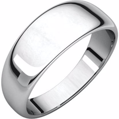 HRT7.5:218:P 14kt White 7mm Half Round Tapered Band
