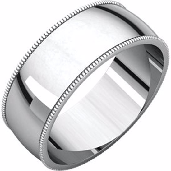 MGL13:4521:P Sterling Silver 7mm Light Milgrain Band