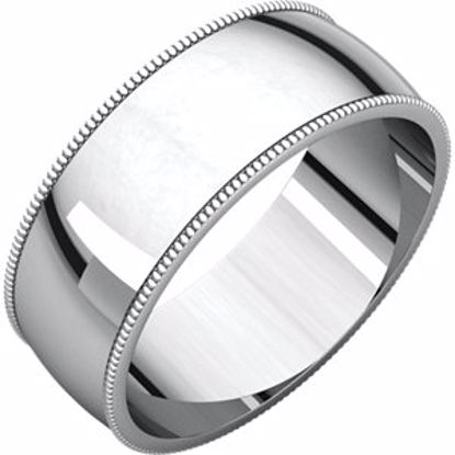 MGL9.5:4106:P Sterling Silver 7mm Milgrain Light Band