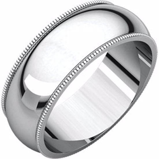 MG7:4084:P Sterling Silver 7mm Milgrain Band