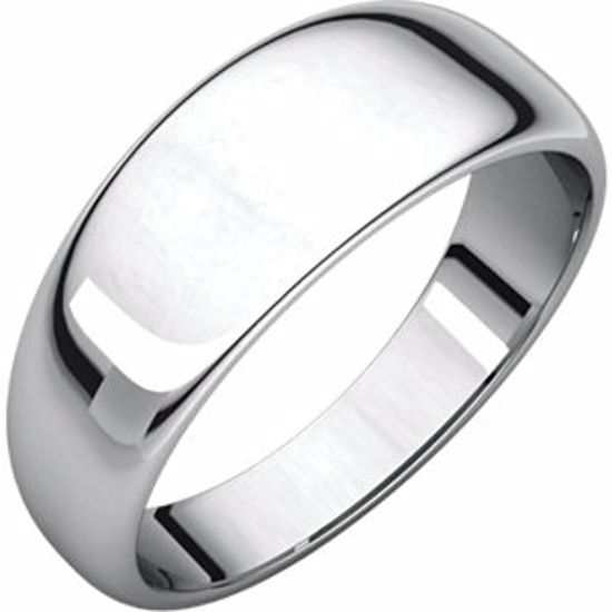 HRT12:3992:P Sterling Silver 7mm Half Round Tapered Band