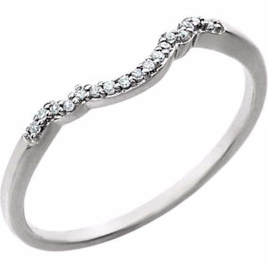 651772:101:P 14kt White .05 CTW Diamond Band