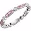 651718:102:P 14kt White Pink Sapphire & 1/10CTW Diamond Eternity Band Size 5