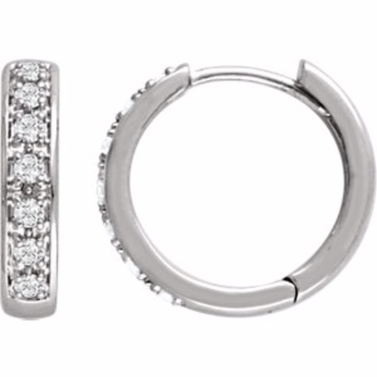 67154:60000:P 14kt White 1/3 CTW Diamond Hoop Earrings