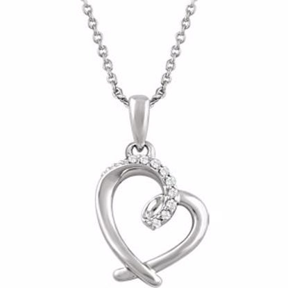 651785:60000:P Sterling Silver .05 CTW Diamond Heart 16-18" Necklace