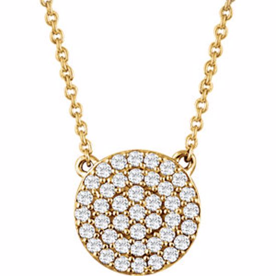 651804:60000:P 14kt Yellow 1/3 CTW Diamond Cluster 16-18" Necklace