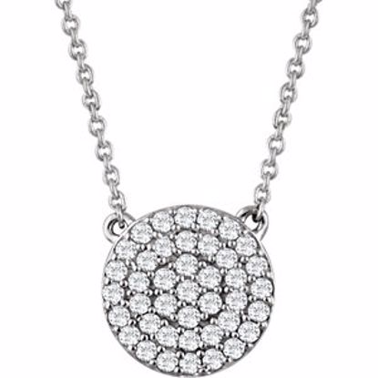 651804:60001:P 14kt White 1/3 CTW Diamond Cluster 16-18" Necklace