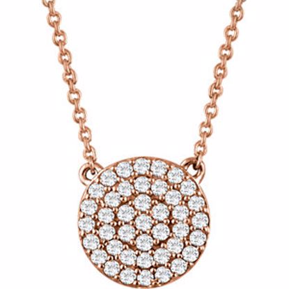 651804:60002:P 14kt Rose 1/3 CTW Diamond Cluster 16-18" Necklace